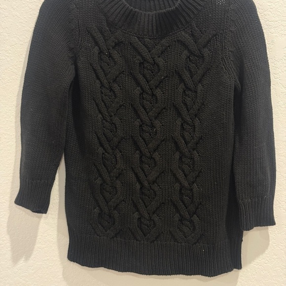 Talbots Black Crew Neck Cable Knit Sweater - Picture 2 of 7